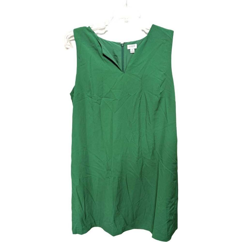 J. Crew Jade Green Split Neck Sleeveless Dress Prep Business Date Night Size 16